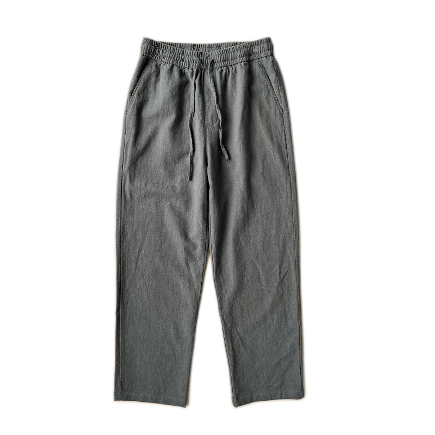 Pantalón de lino hombre color gris humo