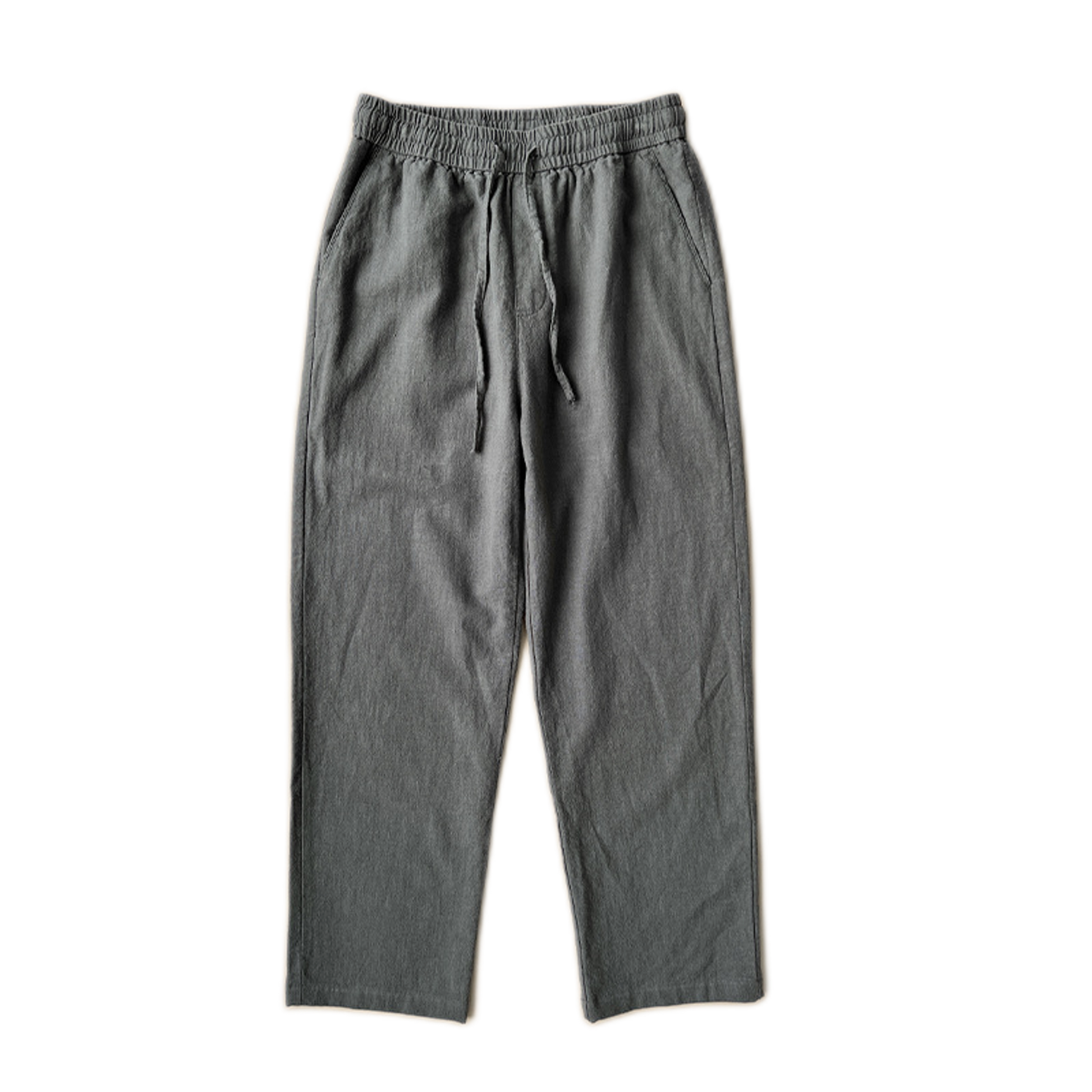 Pantalón de lino hombre color gris humo