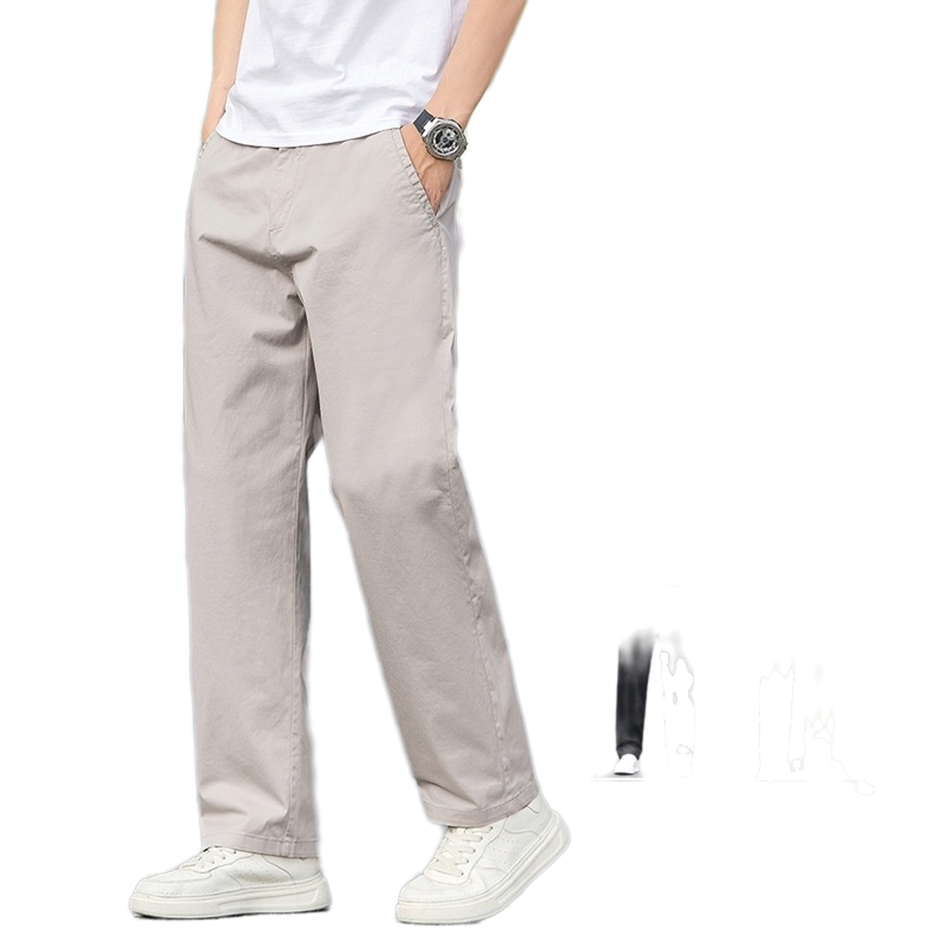 Pantalón de algodón hombre, corte suelto