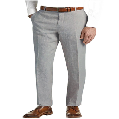 Pantalón de lino hombre color gris claro