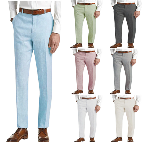Pantalón de lino hombre, corte regular