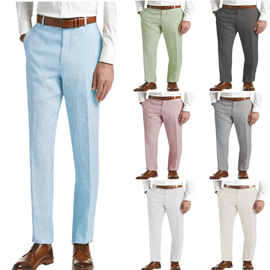 Pantalón de lino hombre, corte regular