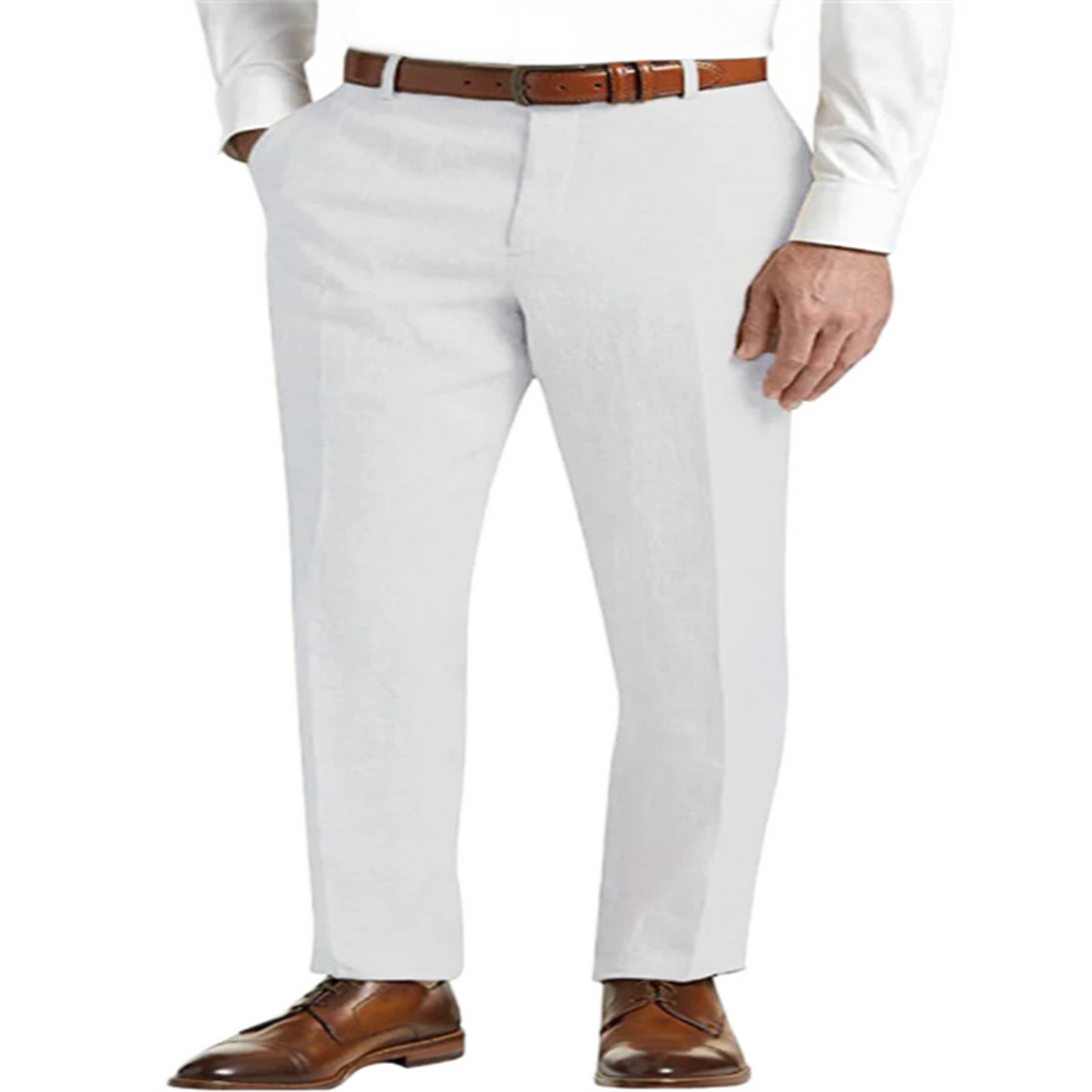 Pantalón de lino hombre color blanco