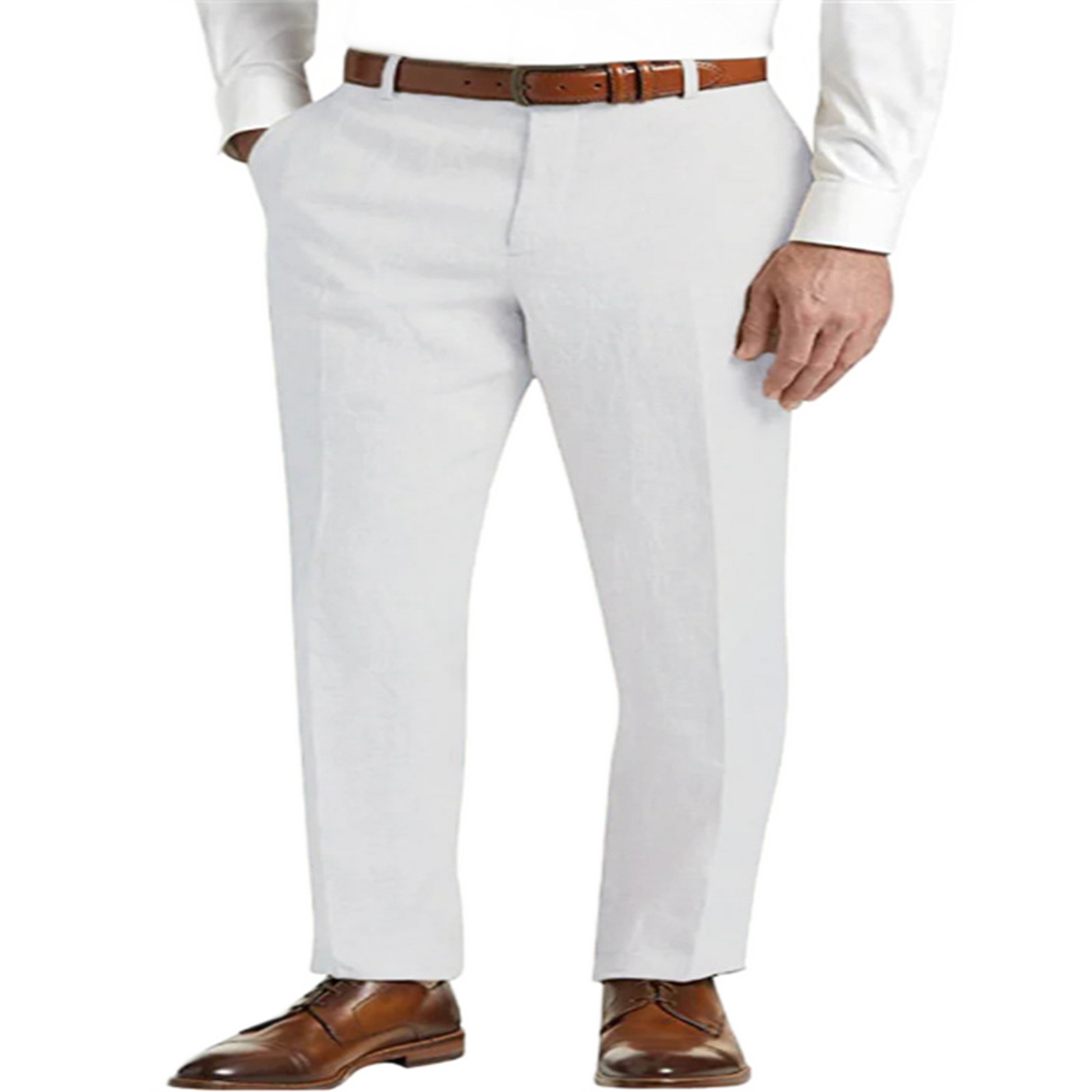 Pantalón de lino hombre color blanco