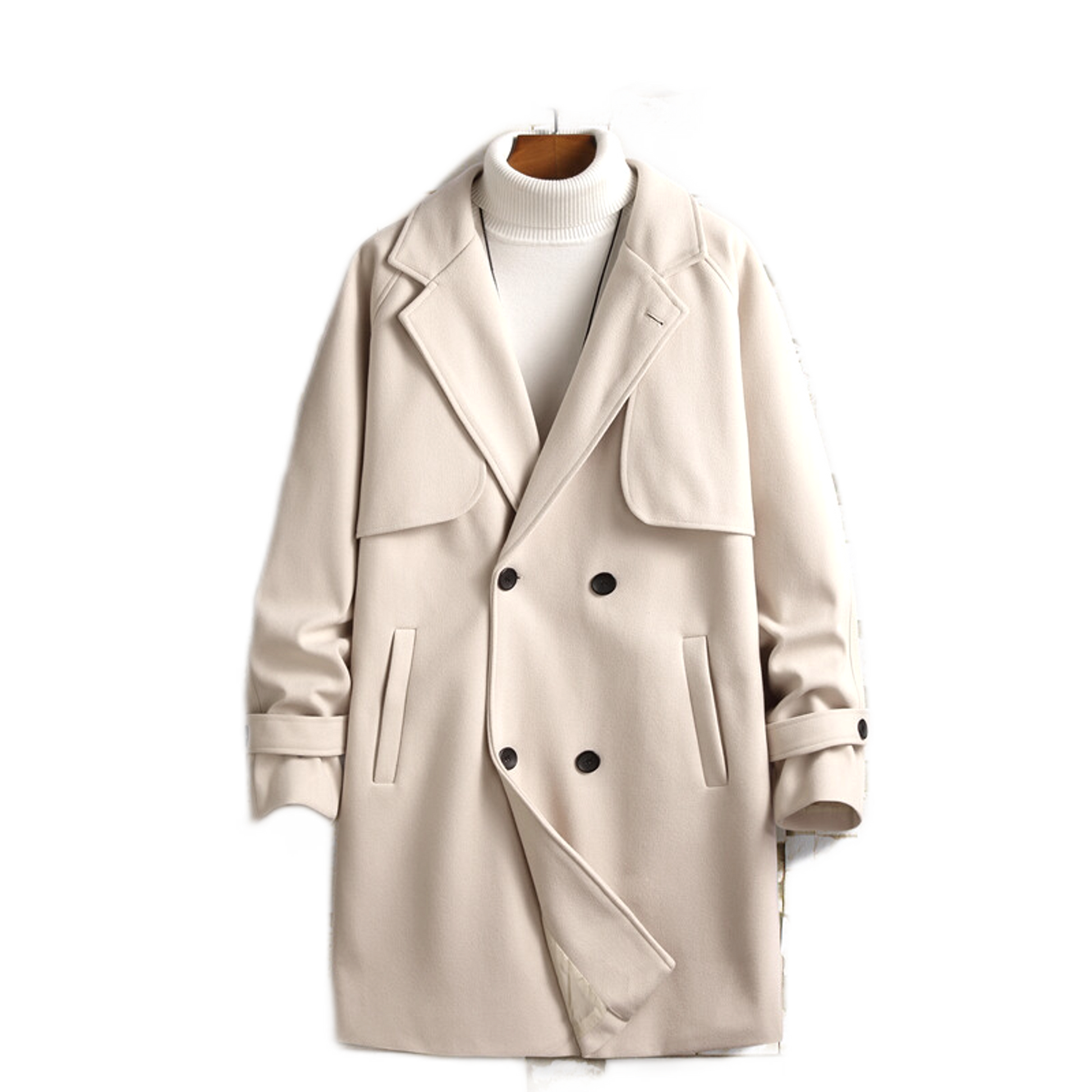 Chaqueta de lana hombre color albaricoque