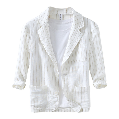 Camisa de lino hombre, manga corta
