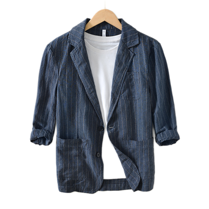Camisa de lino hombre, manga corta