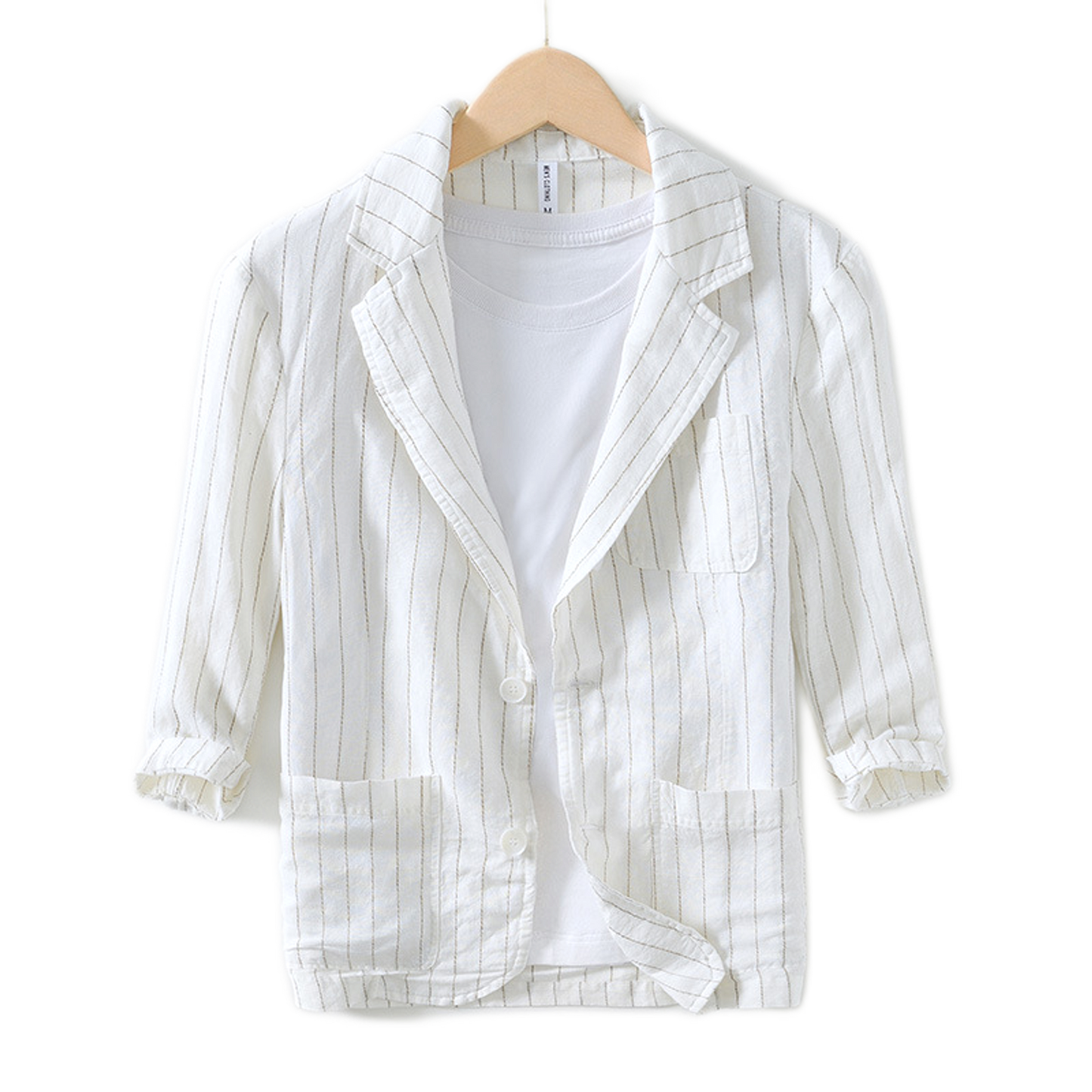 Camisa de lino hombre color blanco