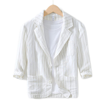 Camisa de lino hombre color blanco