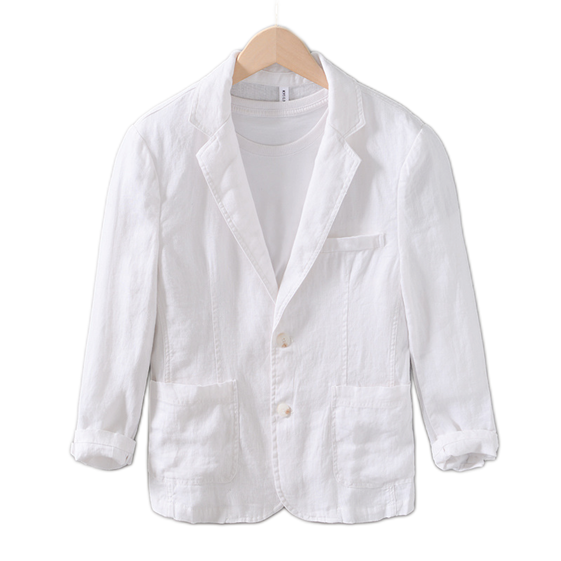 Chaqueta de lino hombre color blanco