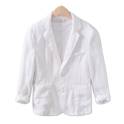 Chaqueta de lino hombre color blanco