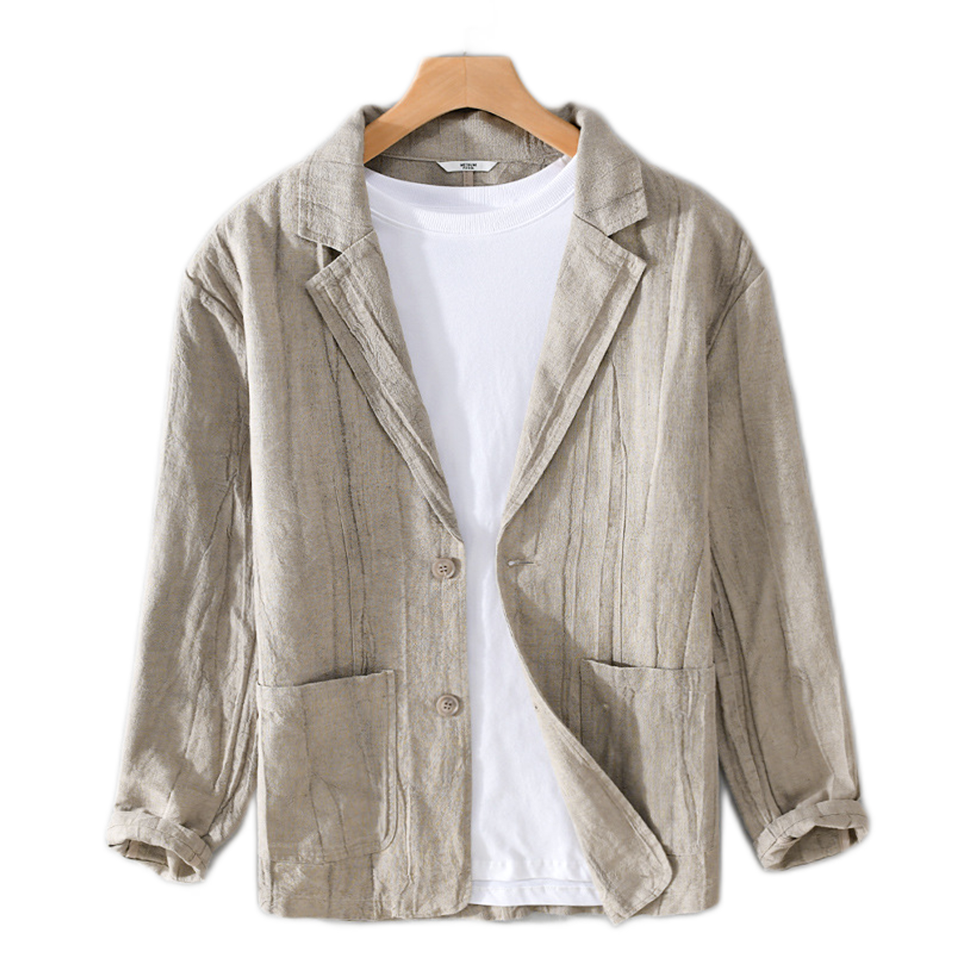 Camisa hombre, manga larga y corte suelto - vista frontal