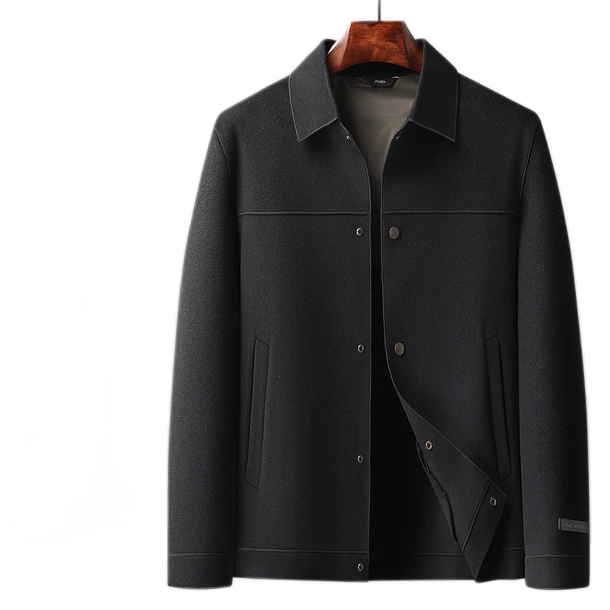 Chaqueta de lana hombre color negro, cruzada