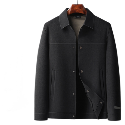 Chaqueta de lana hombre color negro, cruzada