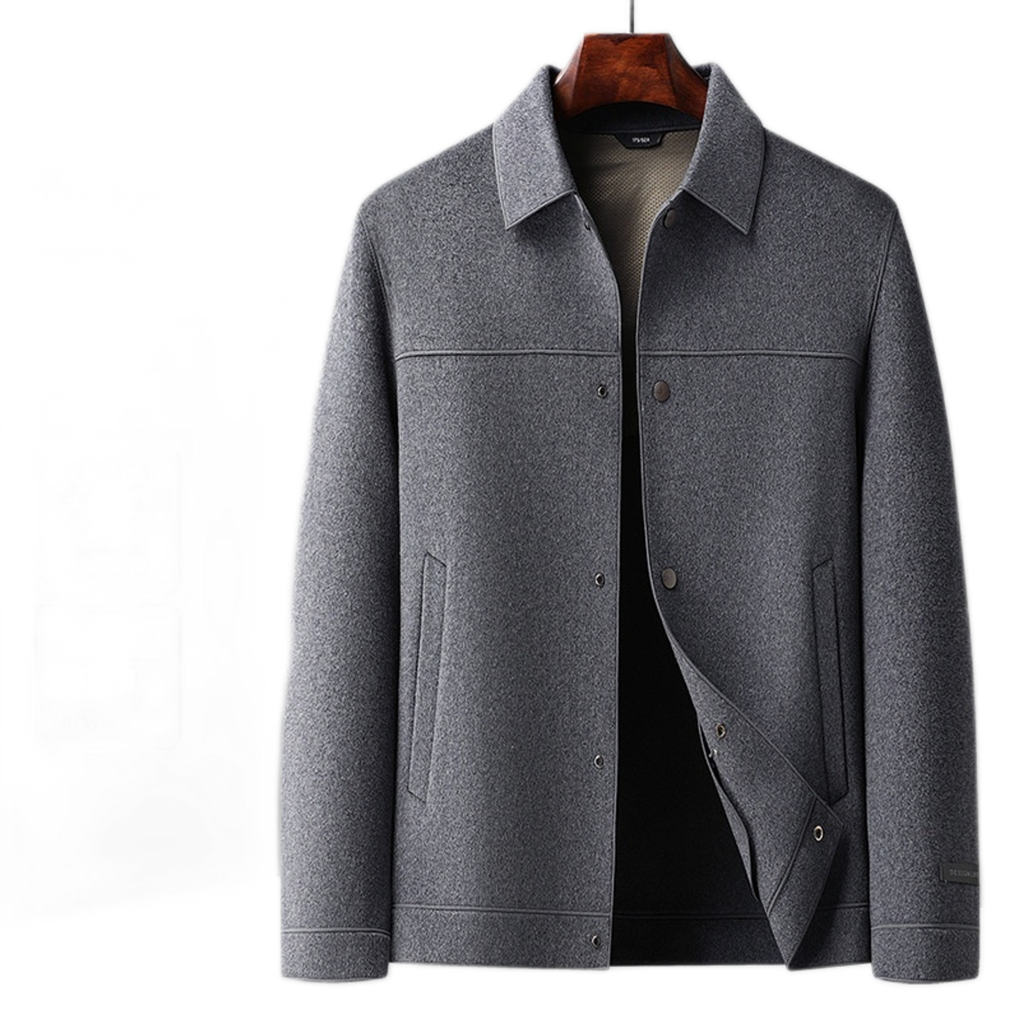 Chaqueta de lana hombre color gris, cruzada