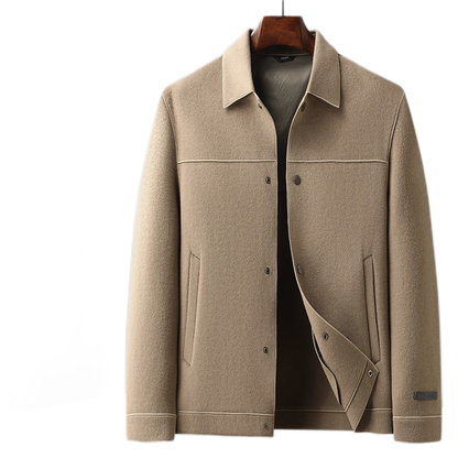 Chaqueta de lana hombre color caqui, cruzada