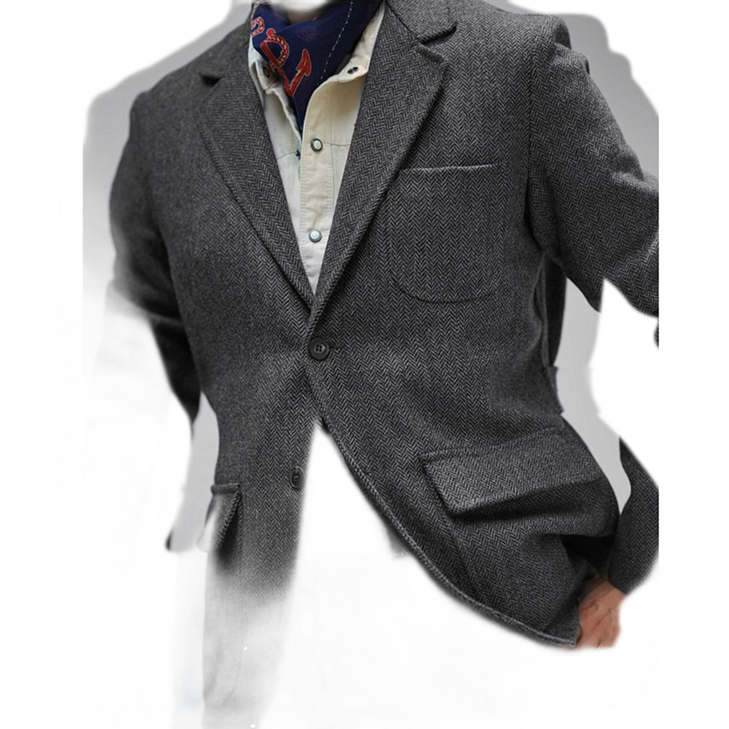 Blazer de lana tweed hombre color gris oscuro
