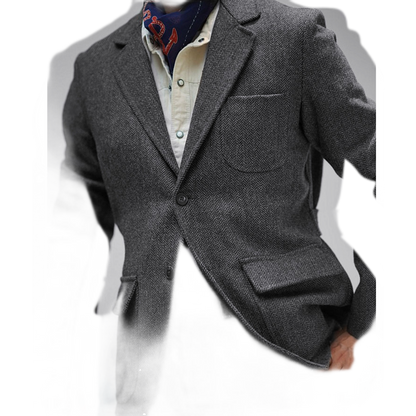 Blazer de lana tweed hombre color gris oscuro
