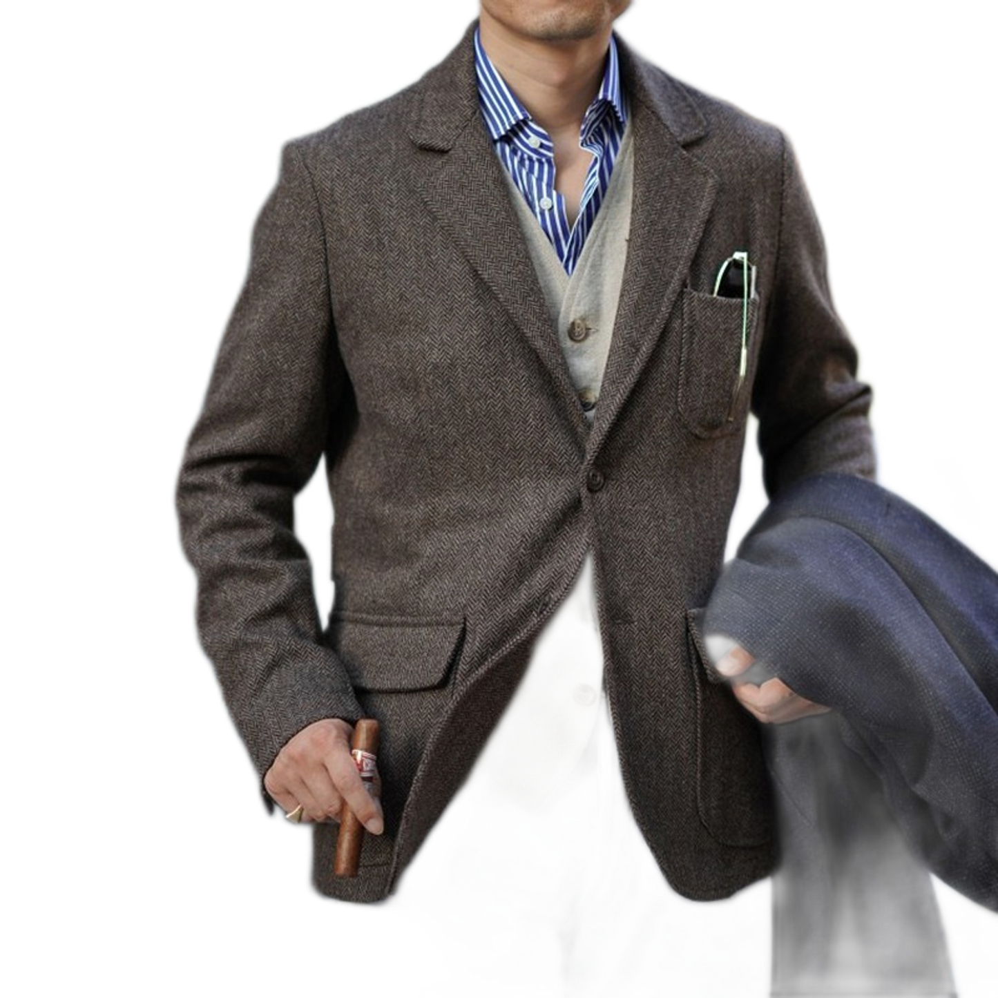 Blazer de lana tweed hombre