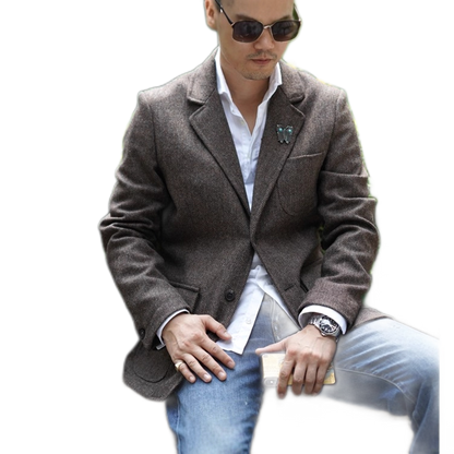 Blazer de lana tweed hombre