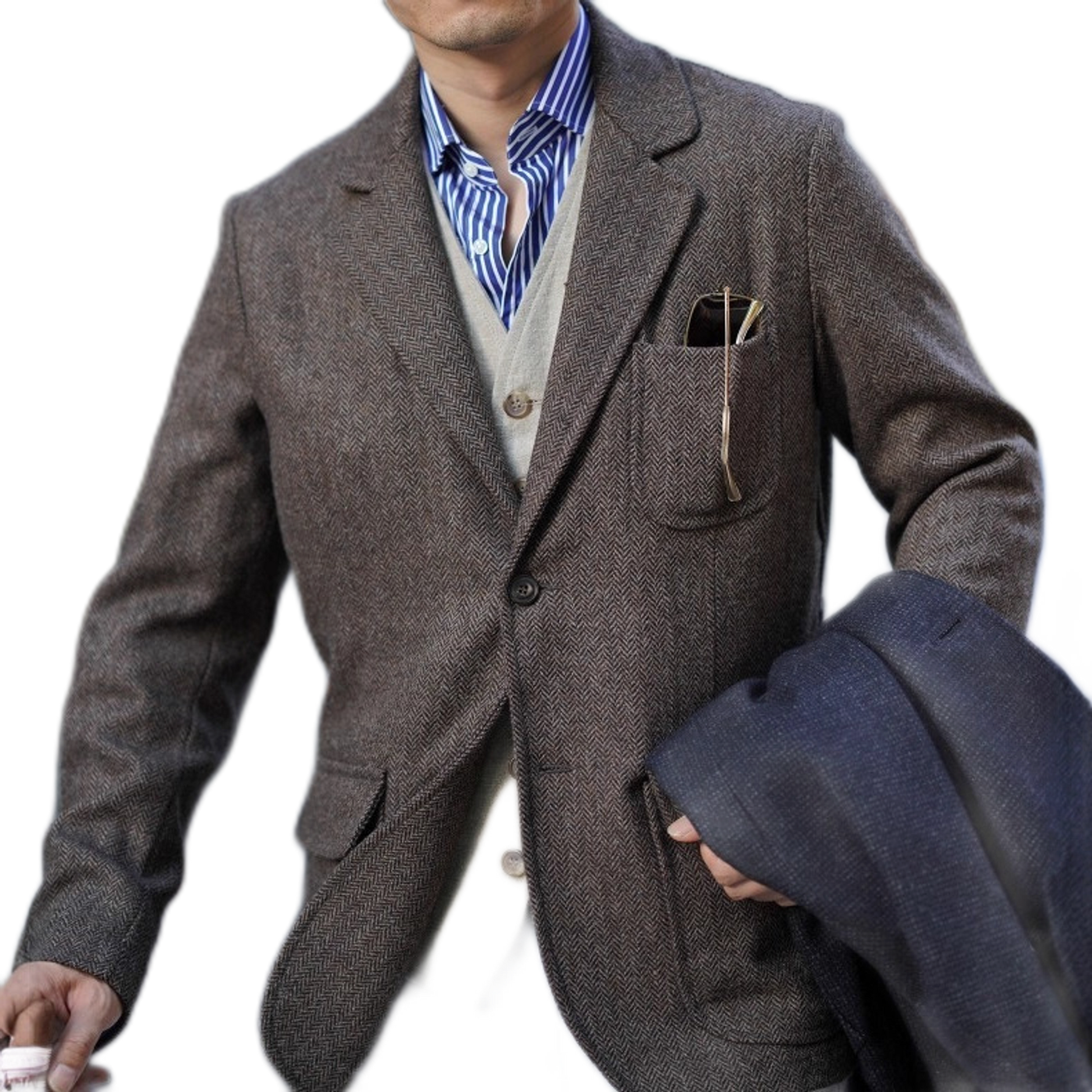Blazer de lana tweed hombre