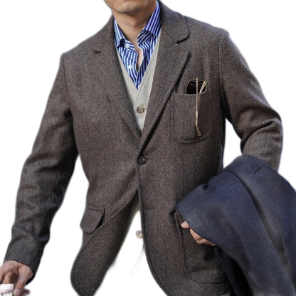 Blazer de lana tweed hombre