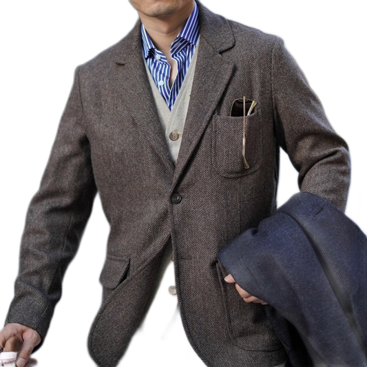 Blazer de lana tweed hombre