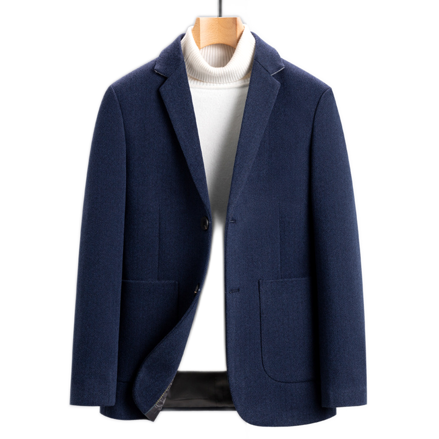 Blazer de algodón hombre color azul oscuro