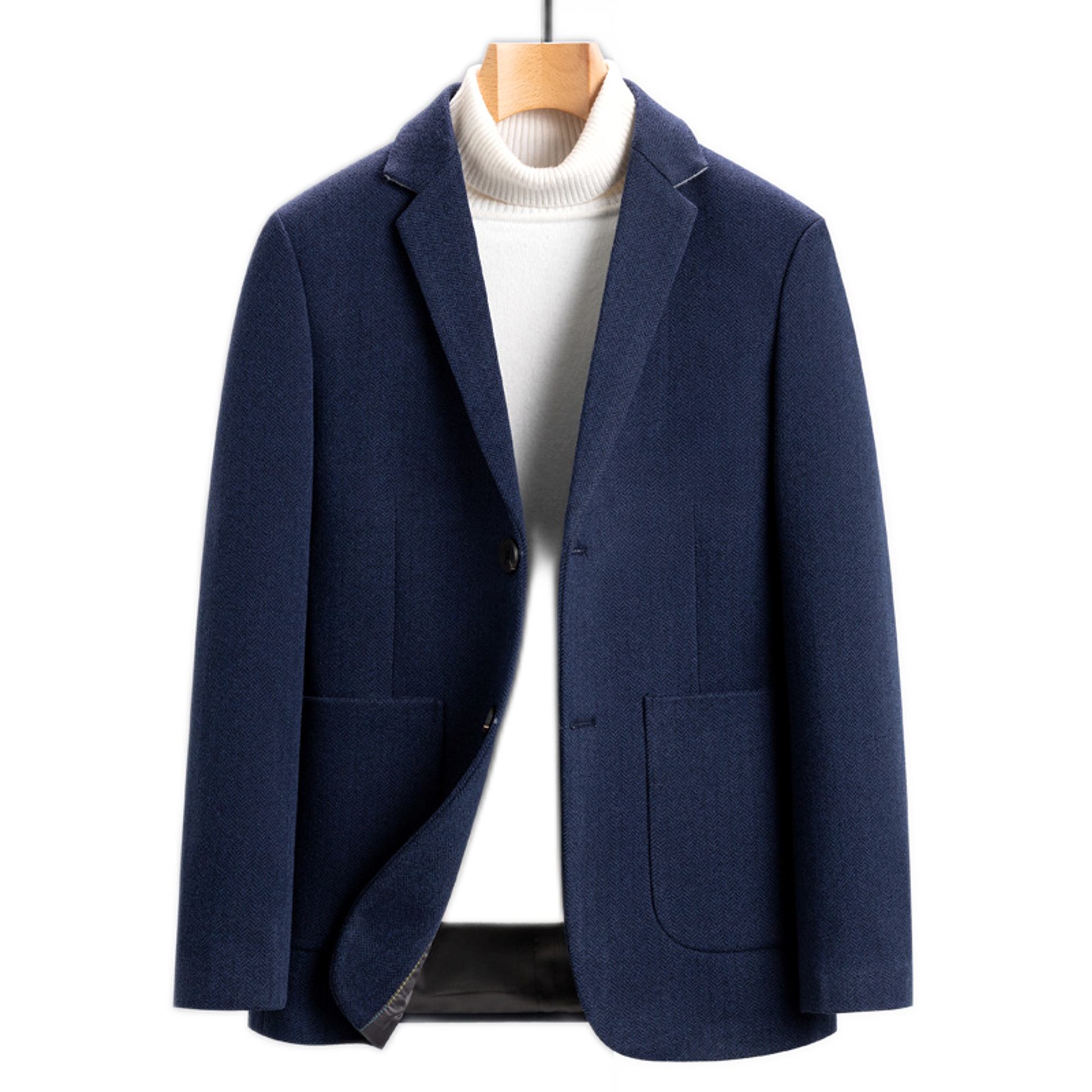 Blazer de algodón hombre color azul oscuro