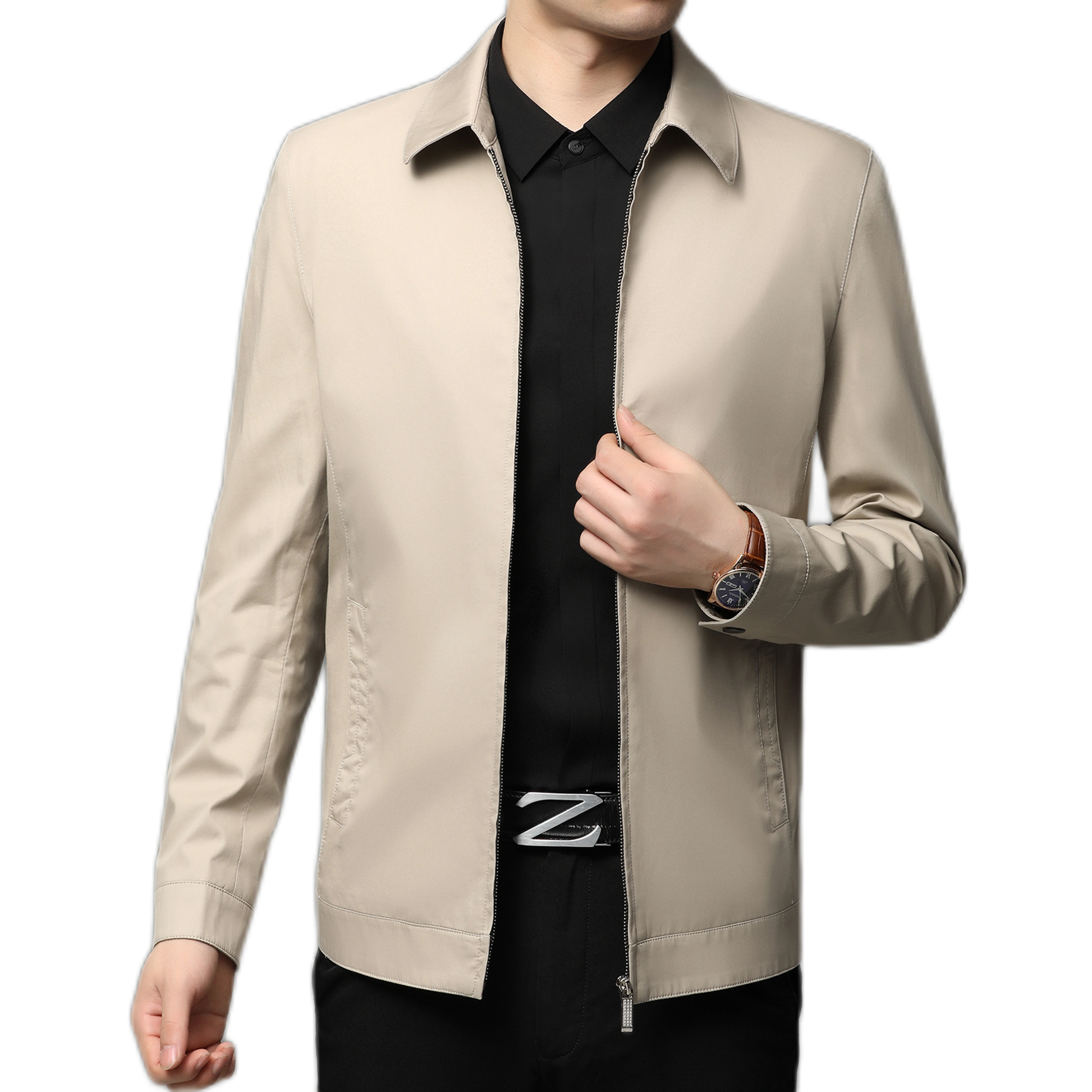 Blazer de algodón hombre color caqui