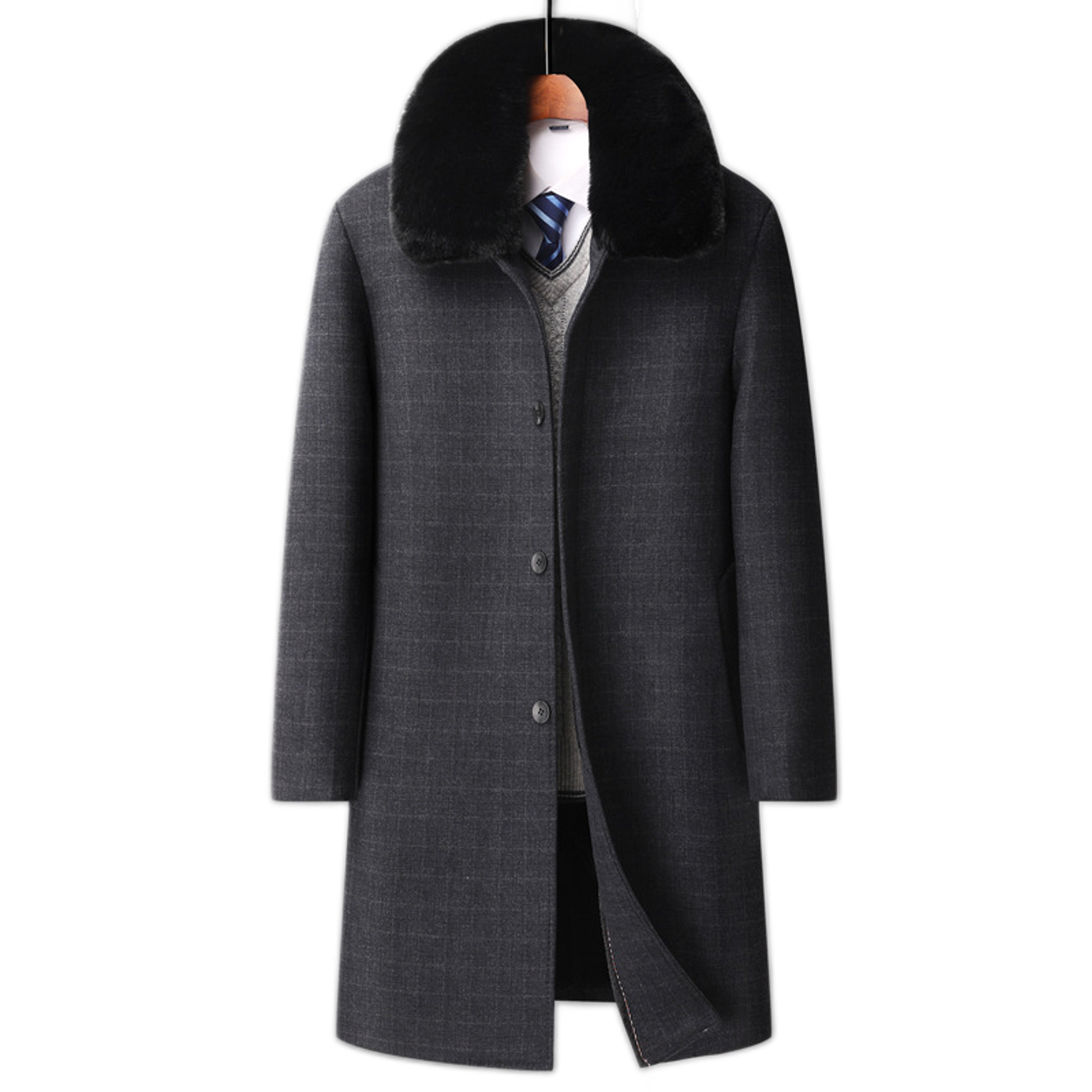 Chaqueta de lana hombre color negro