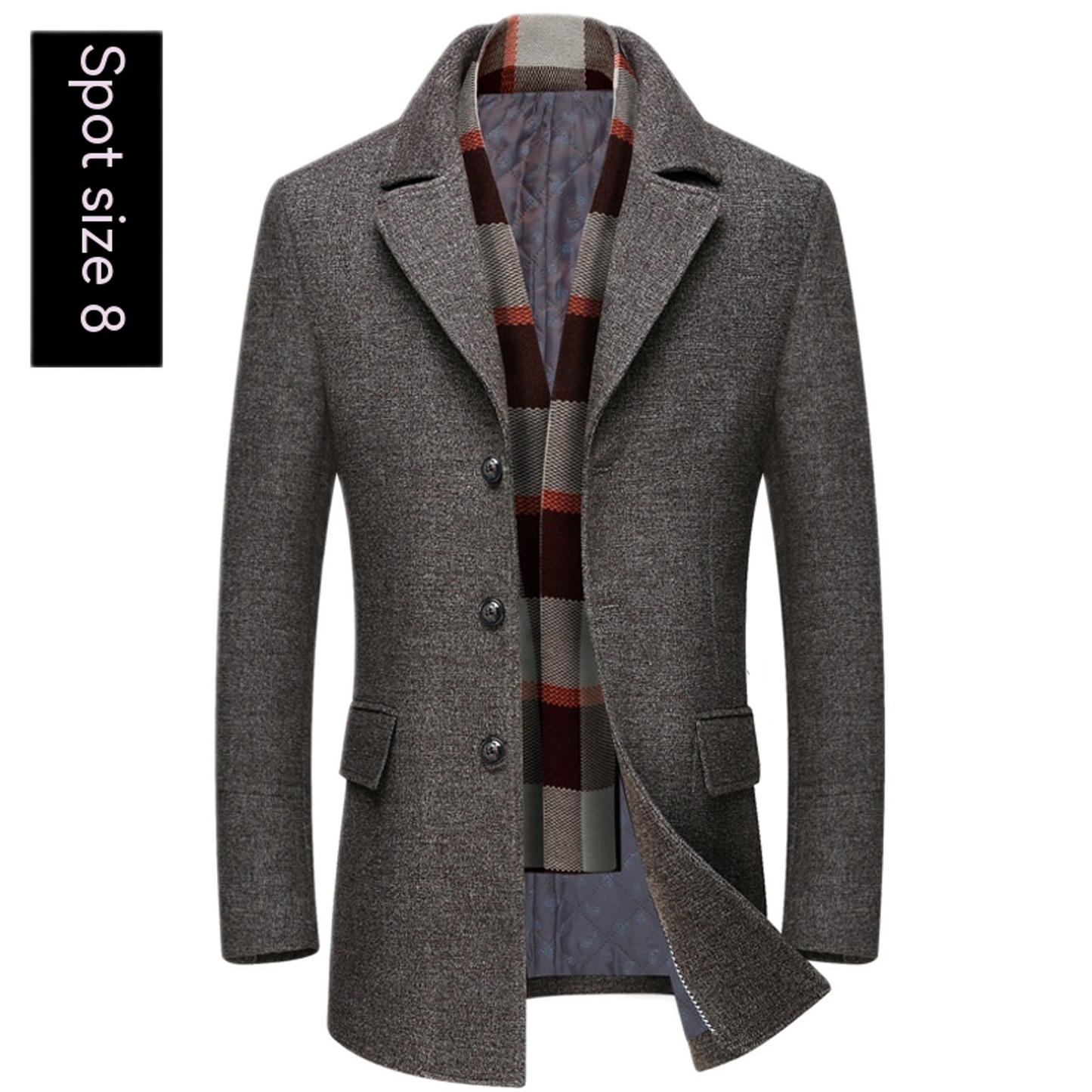 Chaqueta de lana hombre color café, acolchada