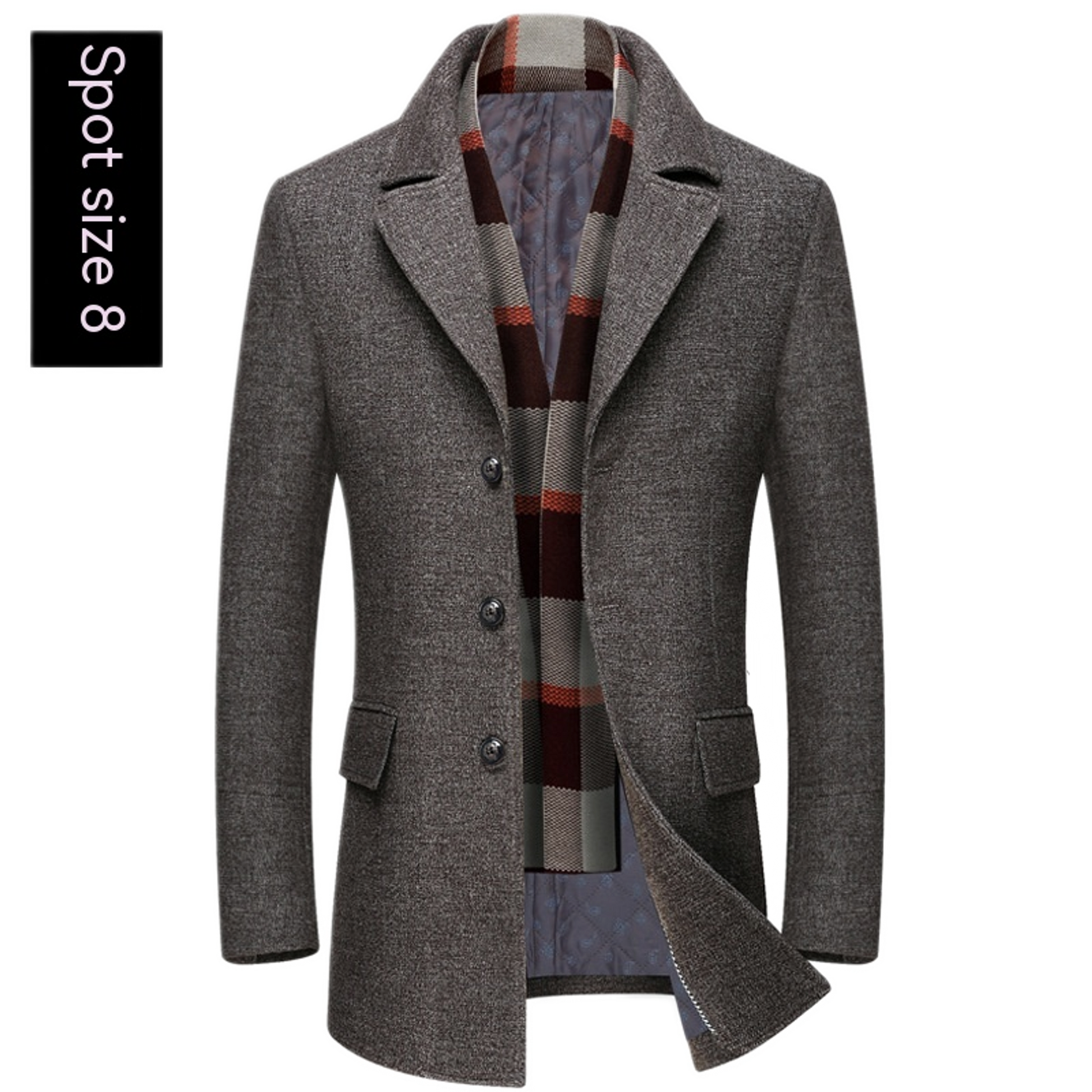 Chaqueta de lana hombre color café, acolchada