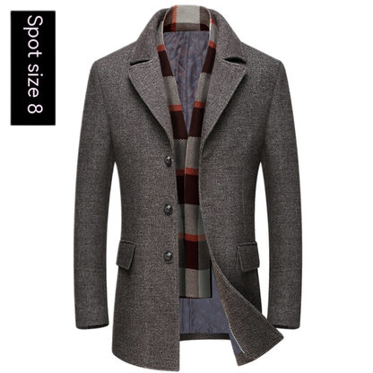 Chaqueta de lana hombre color café, acolchada