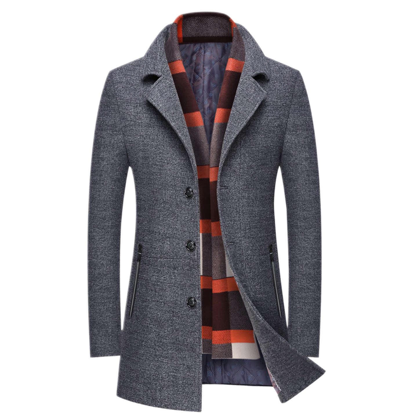 Chaqueta de lana hombre color gris, acolchada