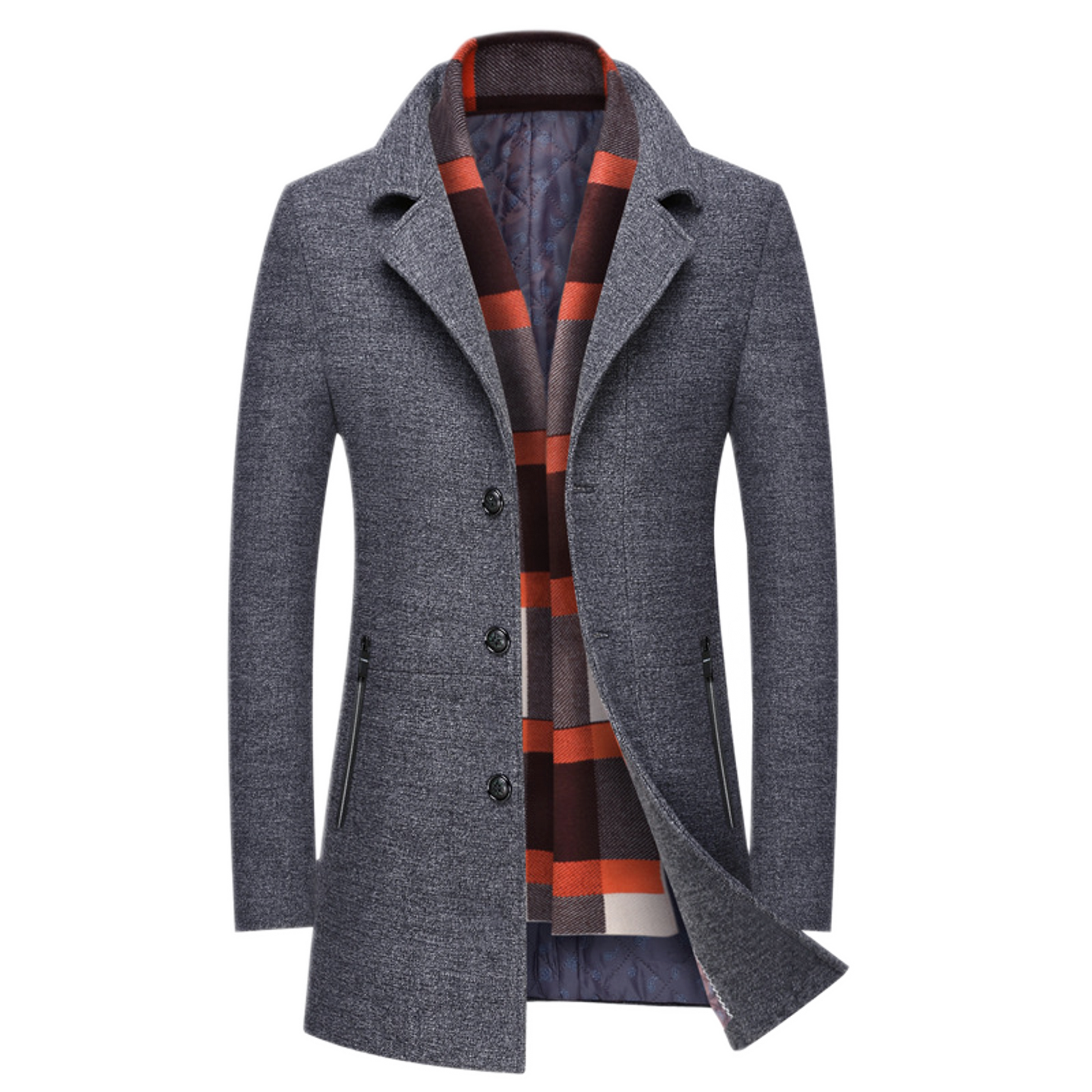 Chaqueta de lana hombre color gris, acolchada