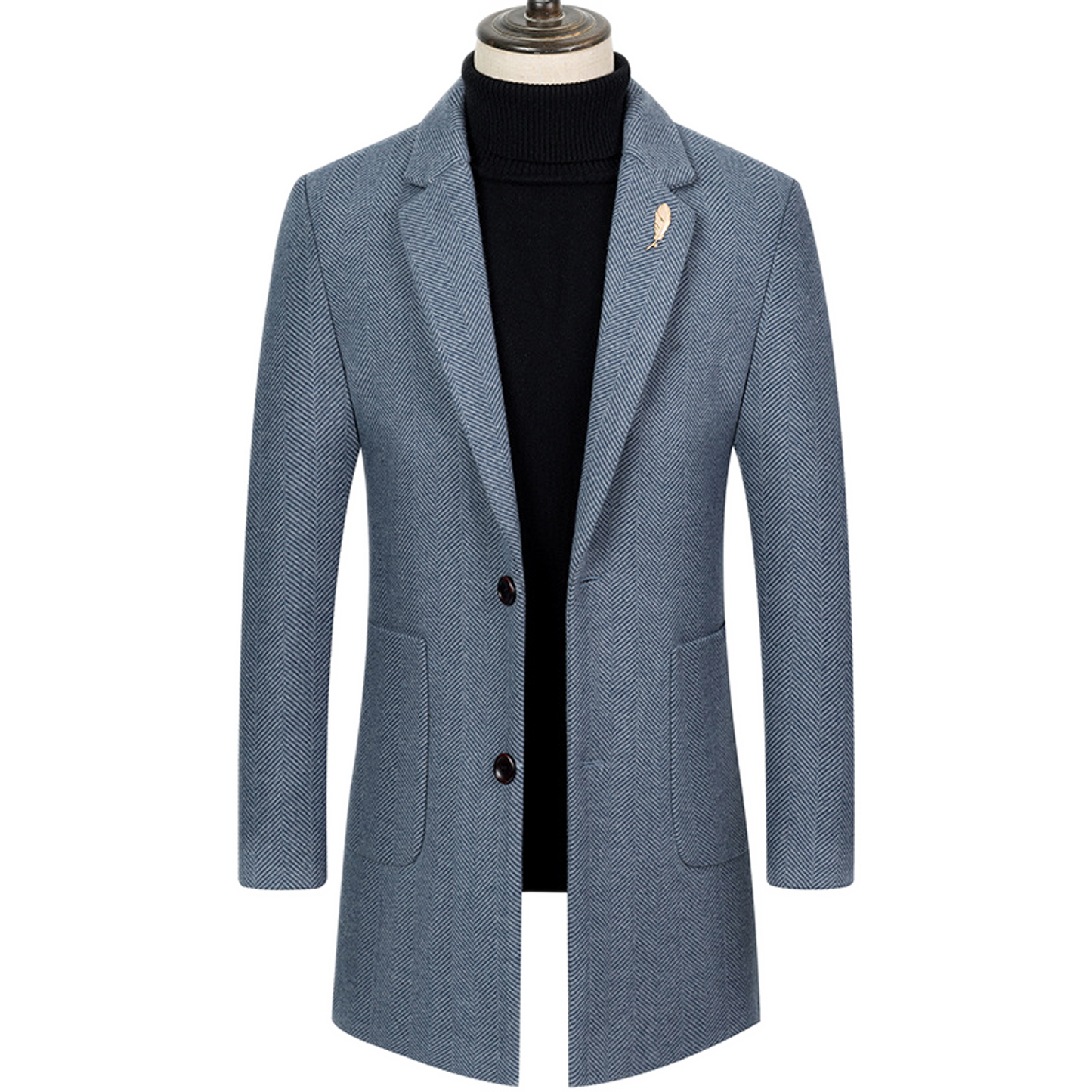 Chaqueta de cashmere hombre color azul