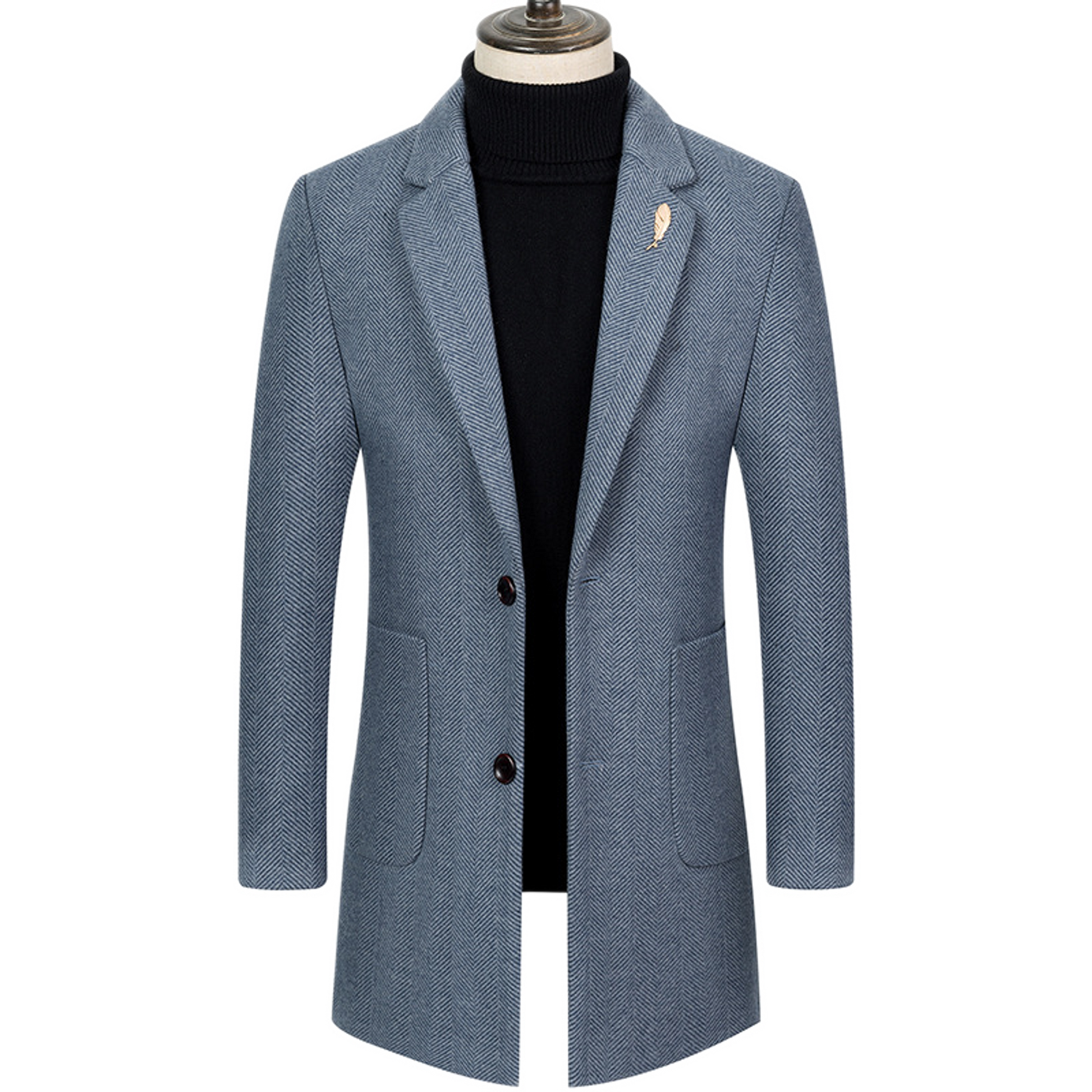 Chaqueta de cashmere hombre color azul