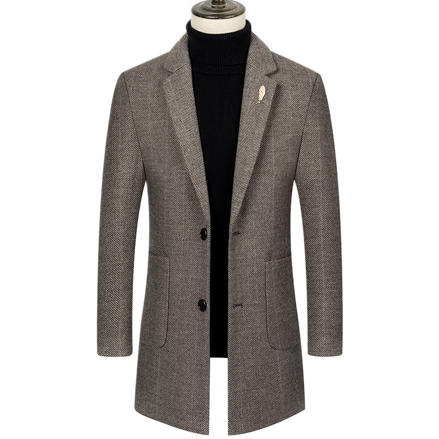 Chaqueta de cashmere hombre color café