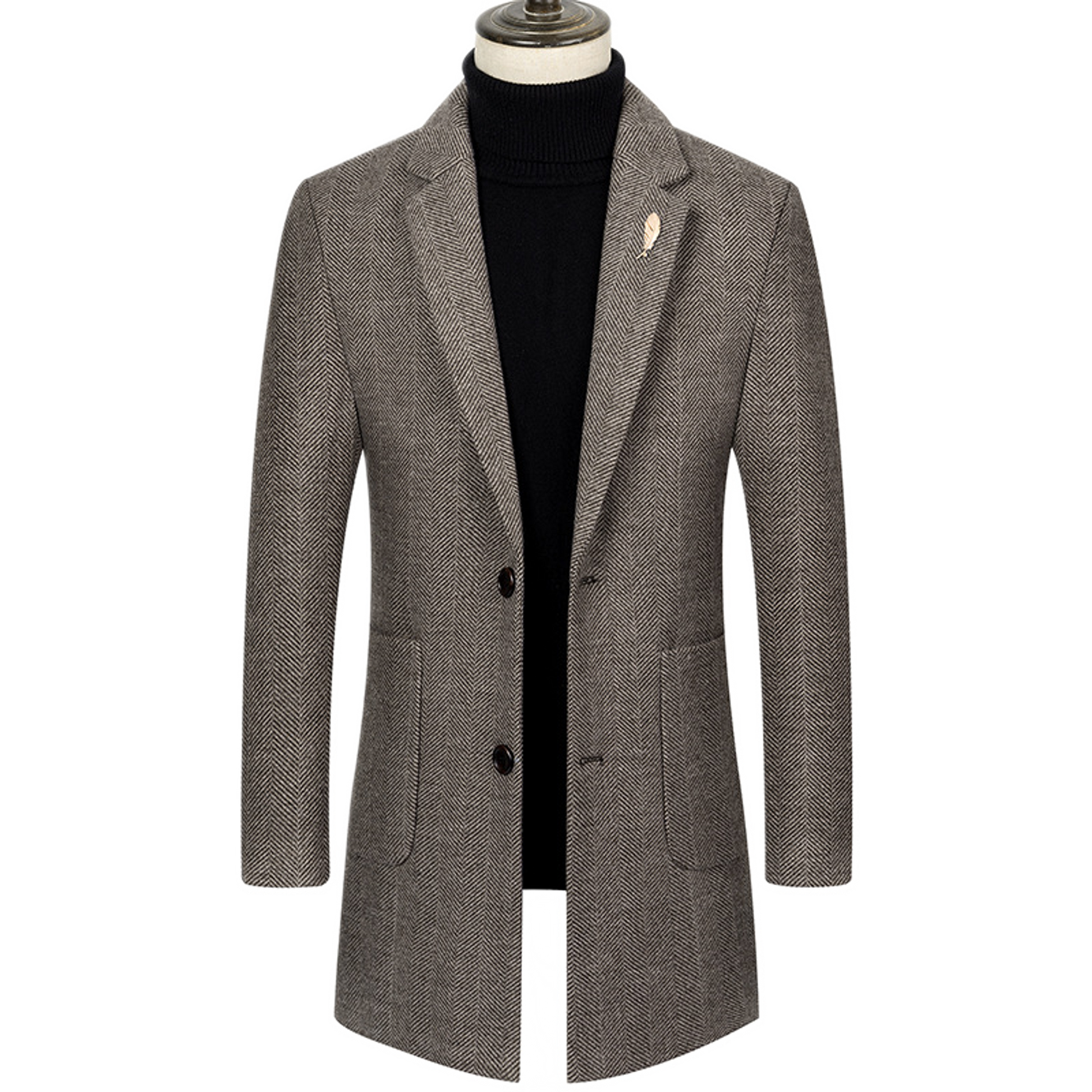 Chaqueta de cashmere hombre color café