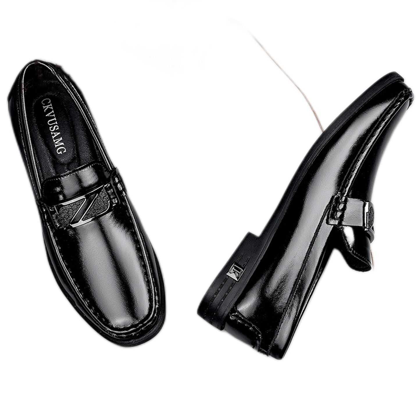 Mocasín de cuero hombre, color negro