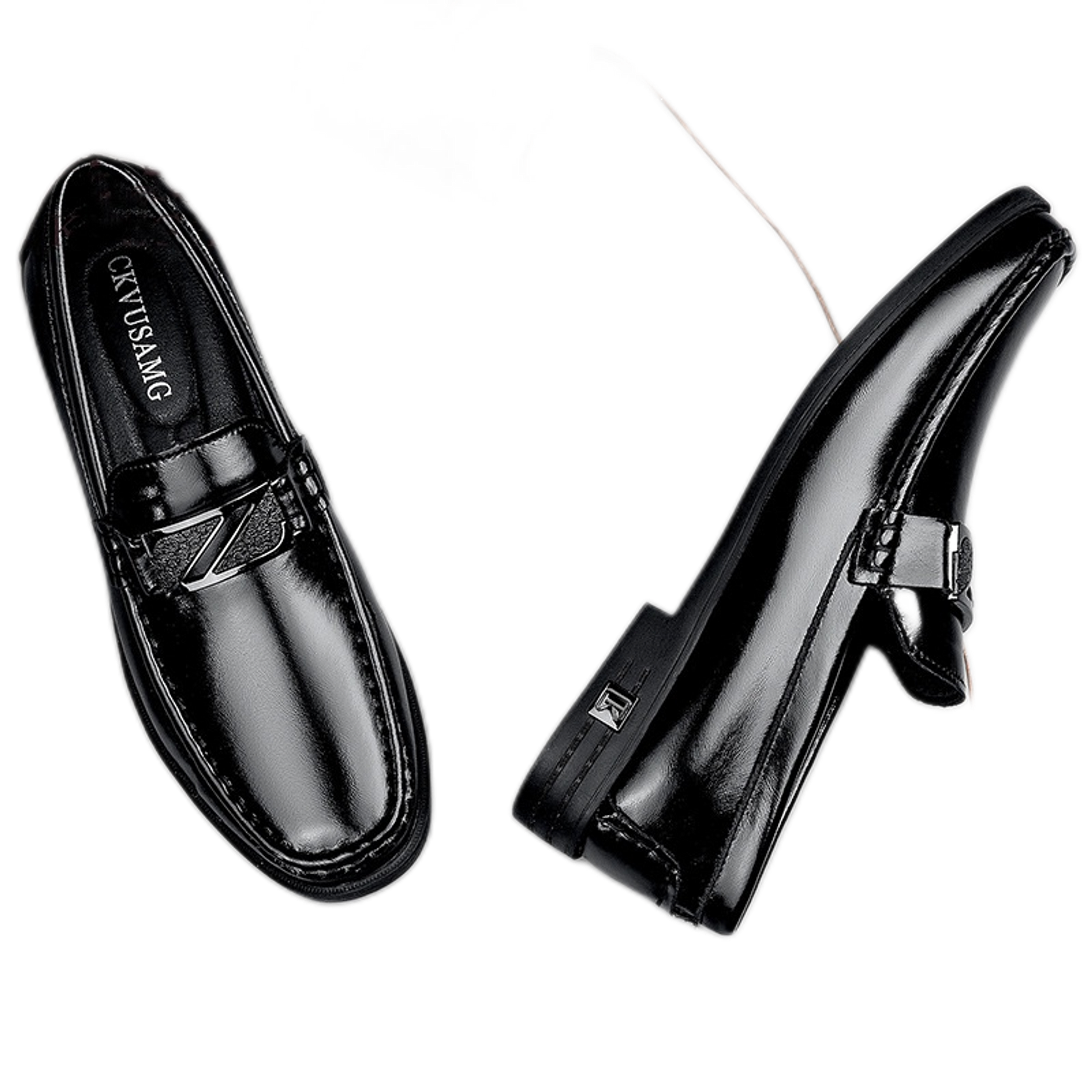 Mocasín de cuero hombre, color negro