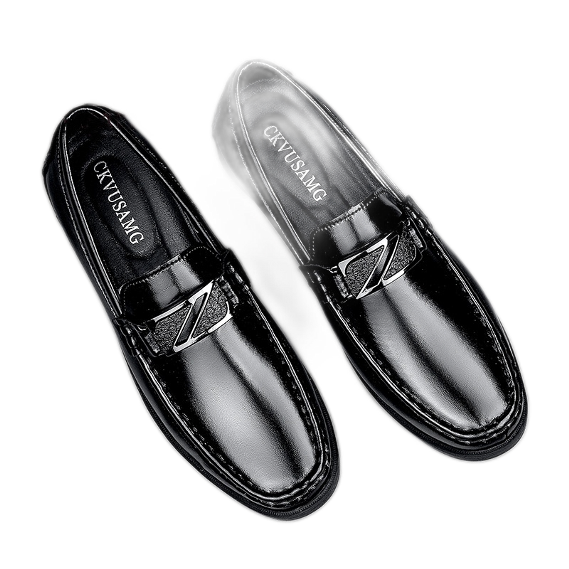 Mocasín de cuero hombre, color negro