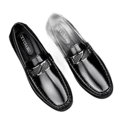 Mocasín de cuero hombre, color negro