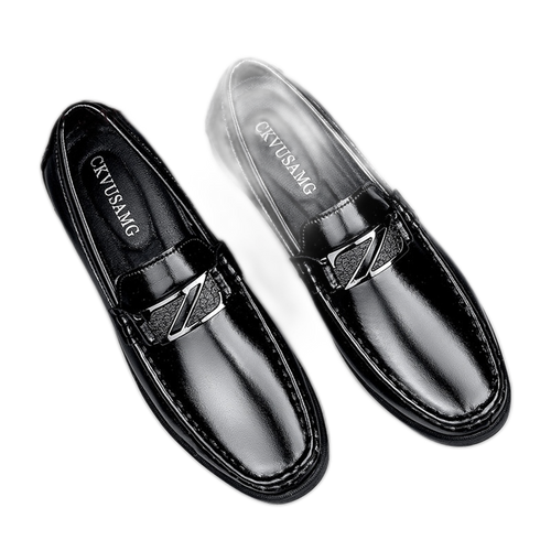 Mocasín de cuero hombre, color negro