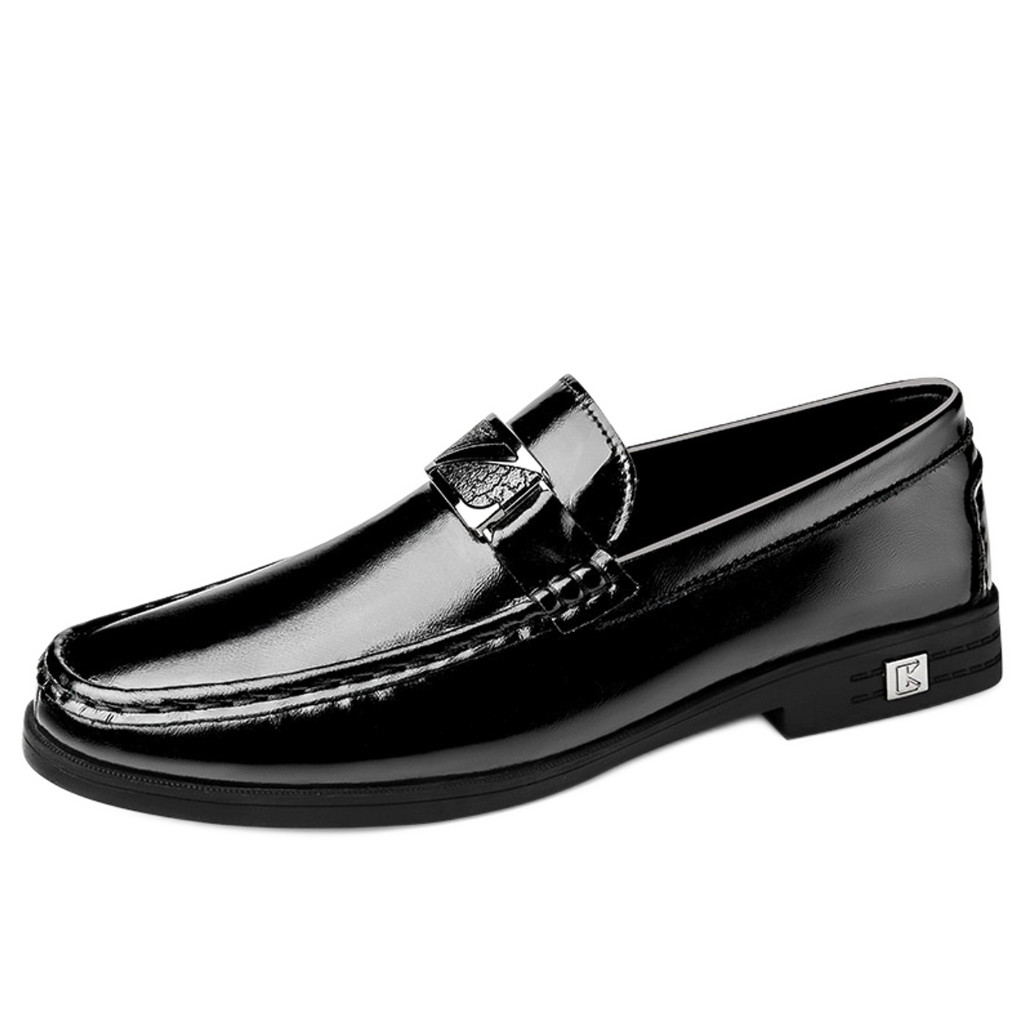 Mocasín de cuero hombre color negro, versión estándar