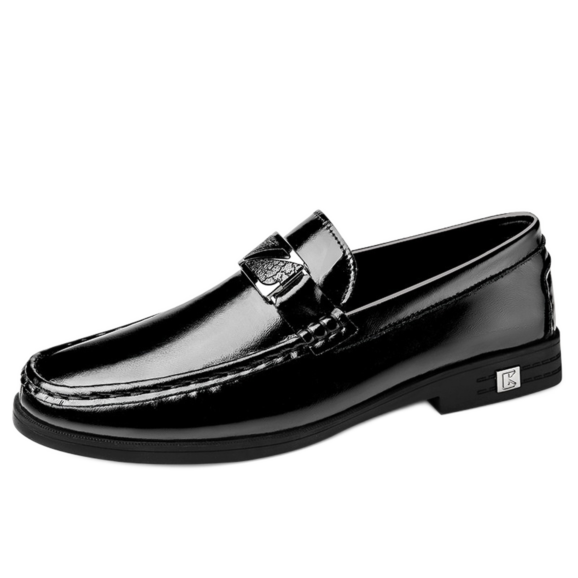 Mocasín de cuero hombre color negro, versión estándar