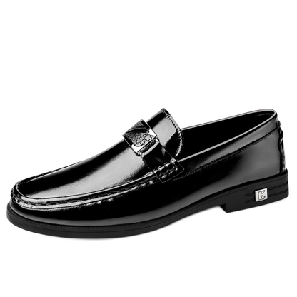 Mocasín de cuero hombre color negro, versión estándar