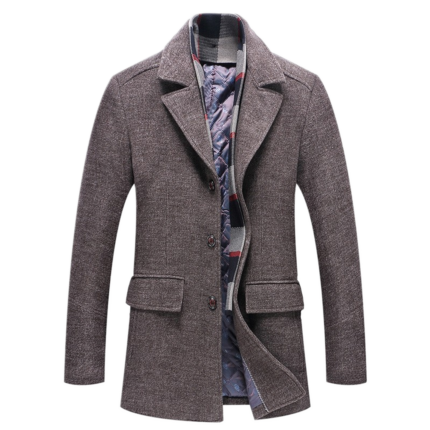 Chaqueta de lana hombre color café