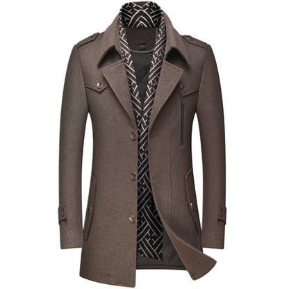Chaqueta de lana hombre color café, trench